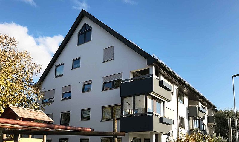 Bild der Fassadensanierung eines Mehrfamilienhauses in der Region Stuttgart, Fellbach