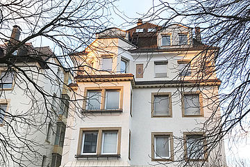 Fassade eines Jugendstilhauses in Stuttgart, Taubenheimstraße